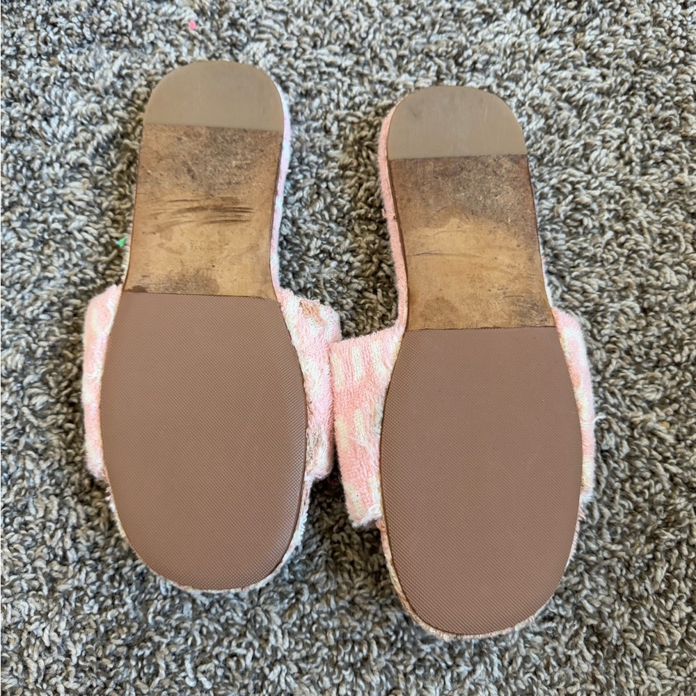 Miu Miu pink Logo terry cloth Pool Sandals slides - Picture 11 of 13